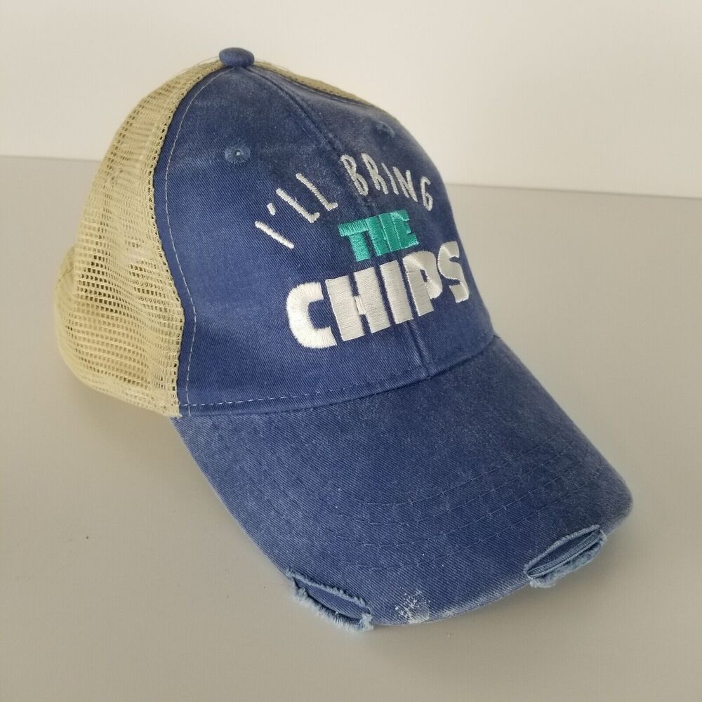 I'll Bring the Chips Denim Baseball Cap Trucker Hat Snapback Adams Headwear